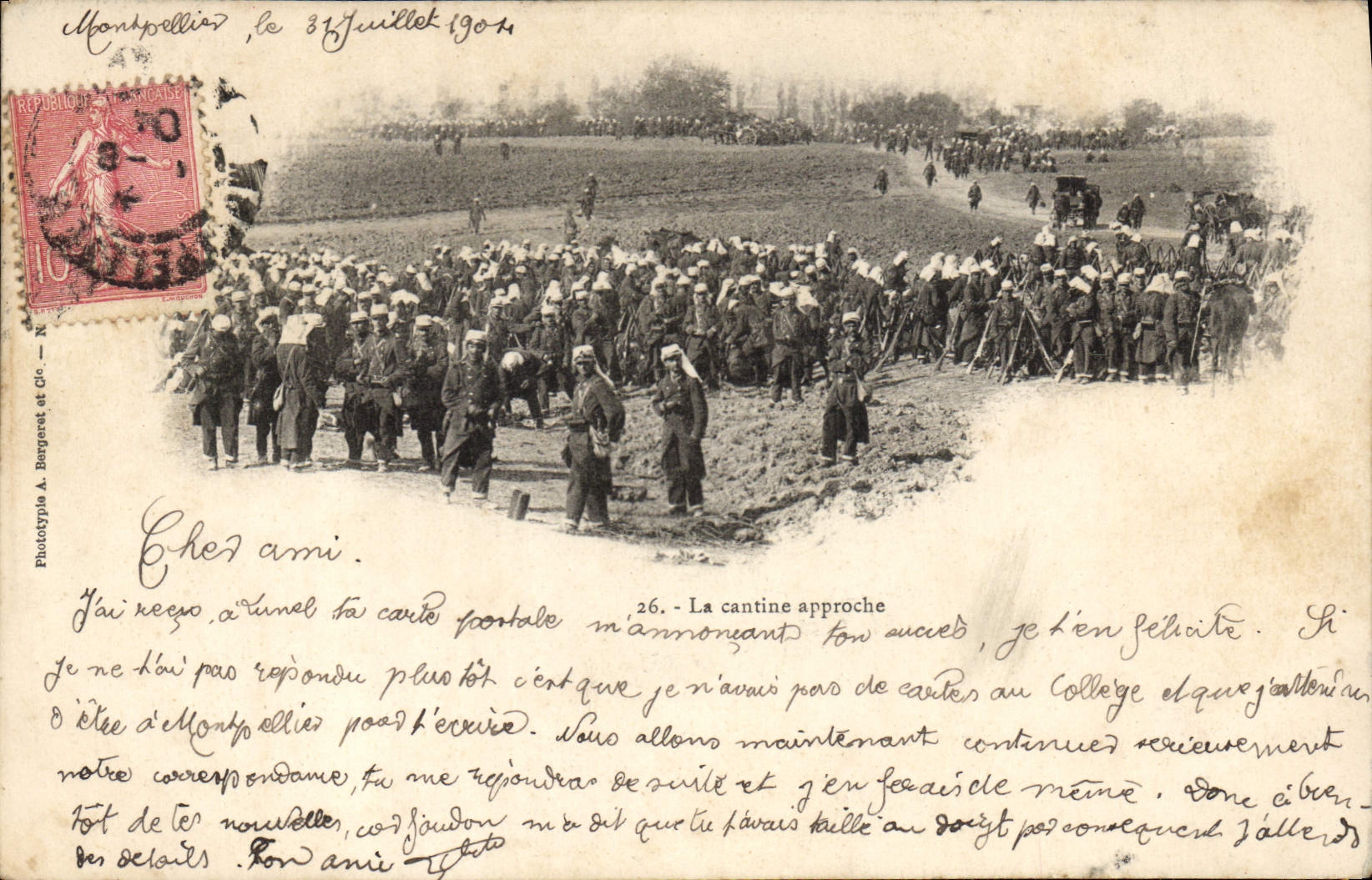 CPA Fantaisie Militaria La cantine approche 