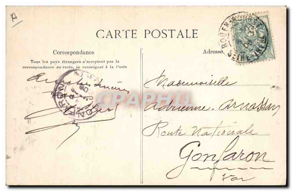 CPA Folklore Normandie Femme de Cherbourg — Verso