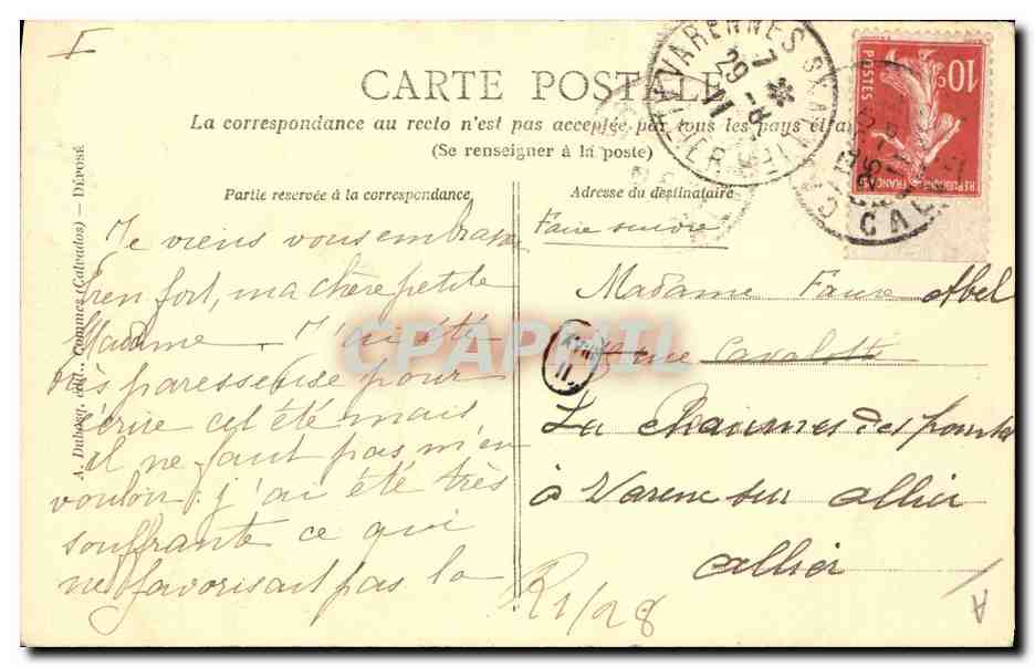 CPA Folklore Normandie La Falaisienne — Verso