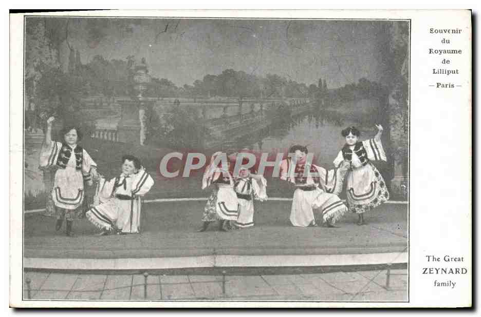 CPA Nain Nains Souvenir du Royaume de Lilliput Paris The Great Zeynard Family 