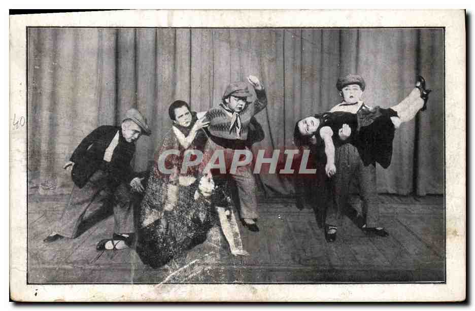 CPA Nain Nains Lilliputiens russes Katia Casino de Paris Russie Russia