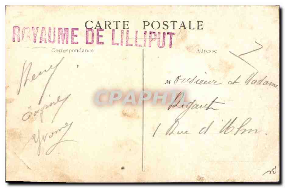 CPA Nain Nains Souvenir du Royaume de Lilliput Paris Chien poney  — Rückseite