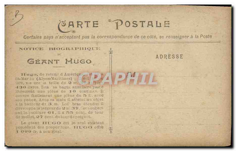 CPA Nain Nains Geant Hugo — Rückseite