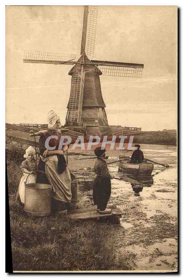 Moulin à vent néerlandais — scène de vie — Firma F. B. den Boer, Middelburg