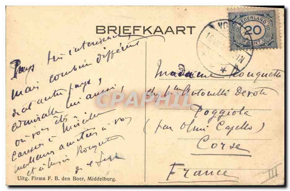 Moulin à vent néerlandais — scène de vie — Firma F. B. den Boer, Middelburg — Reverso