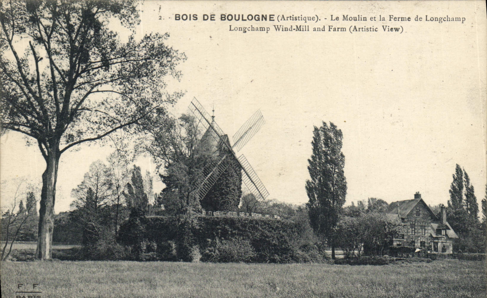 CPA Moulin a vent Paris Bois de Boulogne Le moulin et la ferme de Longchamp 