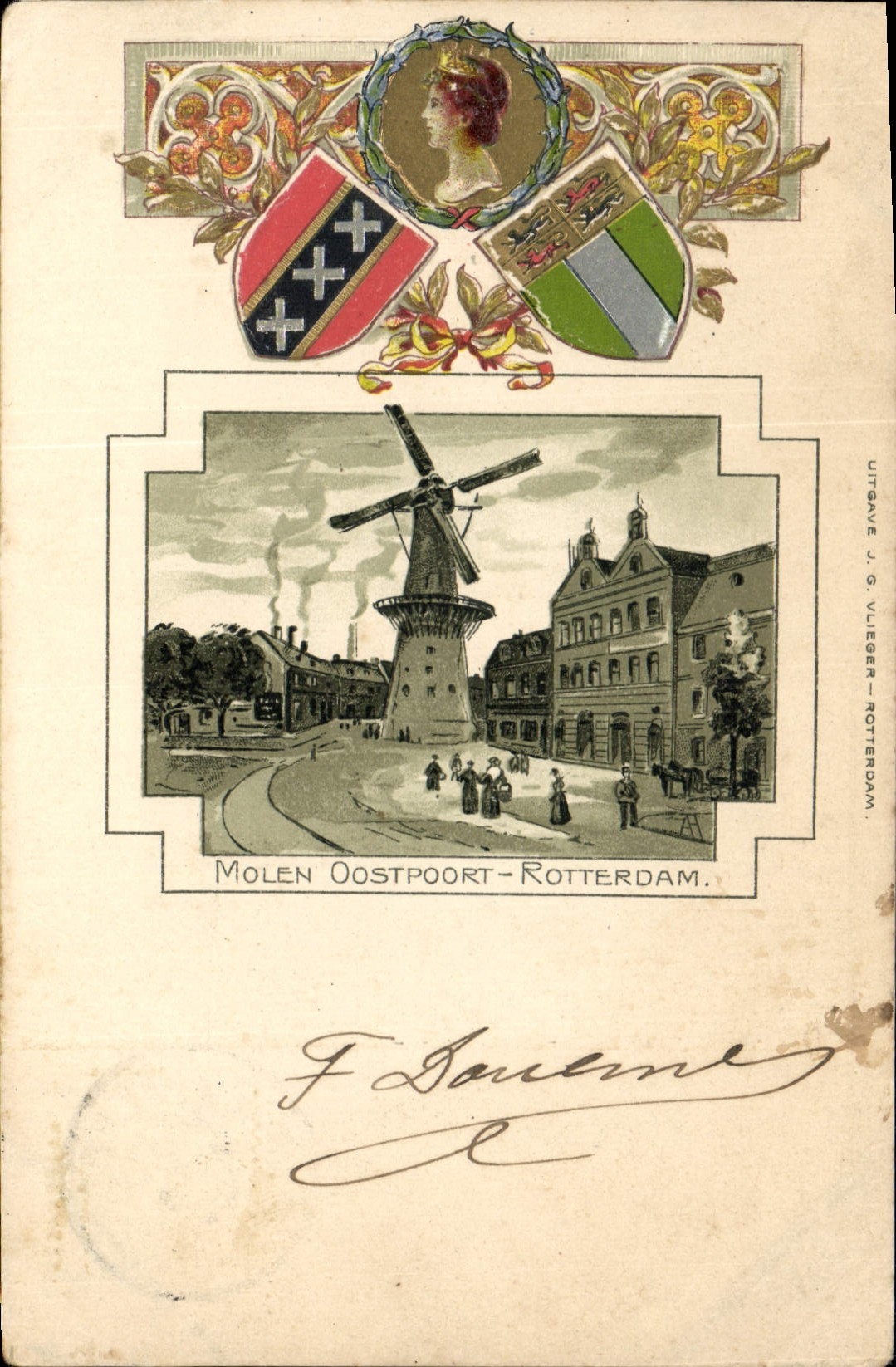 CPA Moulin a vent Molen Oostpoort Rotterdam
