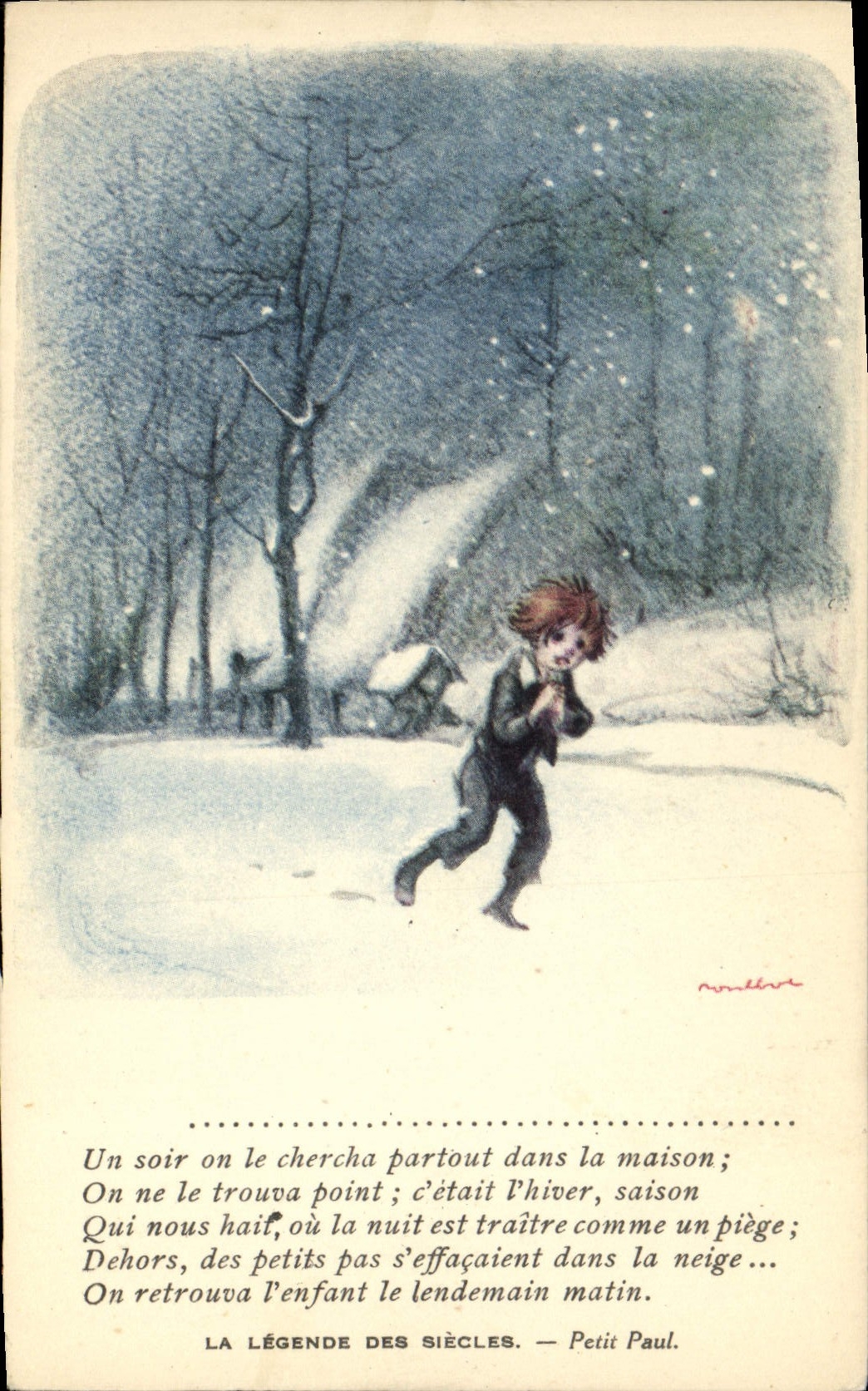 CPA Fantaisie Illustrateur Poulbot Victor Hugo La legende des siecles Petit Paul