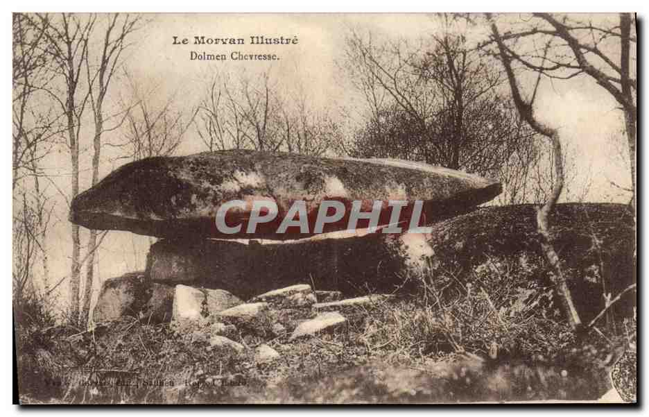 CPA Menhir Dolmen Chevresse Morvan