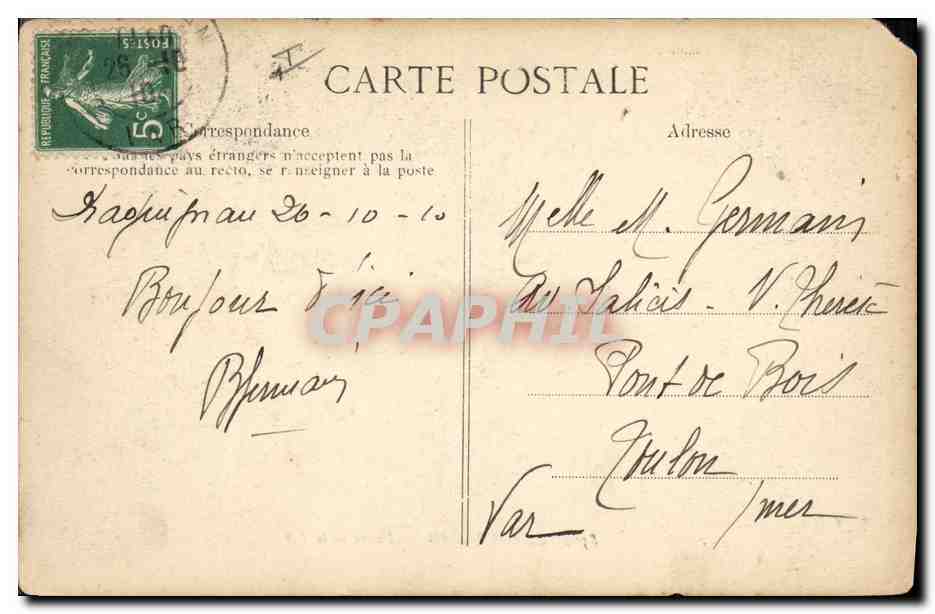 CPA Menhir Dolmen Draguignan Pierre de la Fee — Rückseite