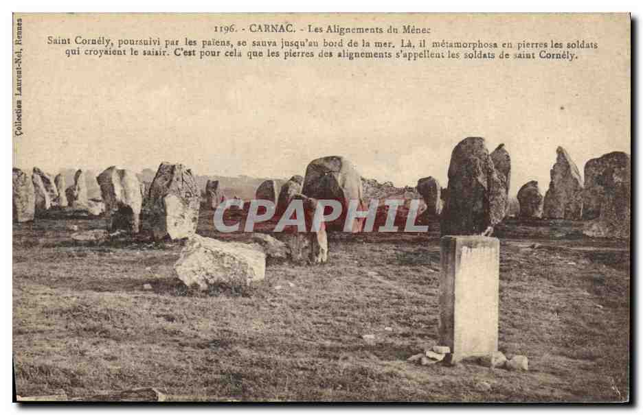 CPA Menhir Dolmen Carnac Les alignements du Menec 