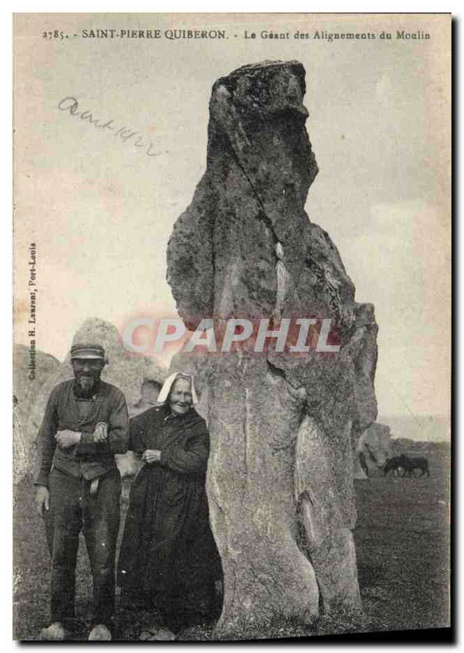 Saint-Pierre-Quiberon — Le Géant des Alignements du Moulin — Collection H. Laurent, Port-Louis