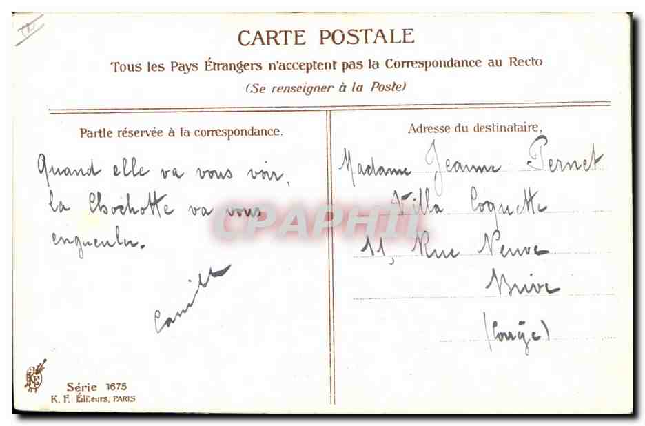 CPA Fantaisie Illustrateur Femme — Rückseite