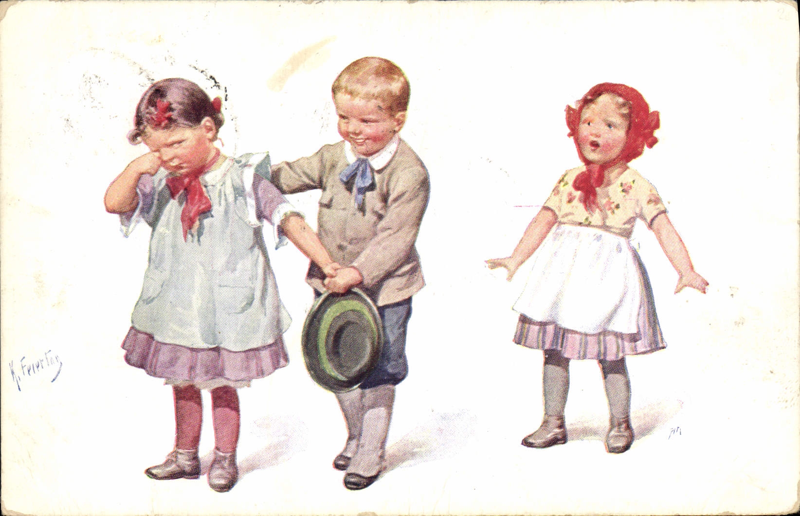 CPA Fantaisie Illustrateur Feiertug Enfants 