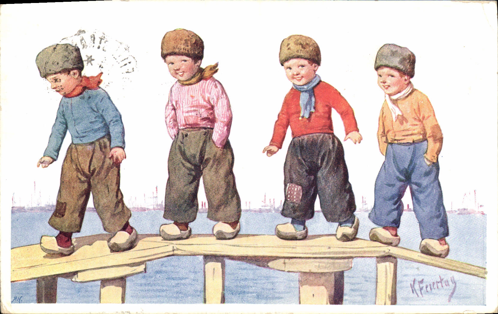 CPA Fantaisie Illustrateur Feiertug Enfants