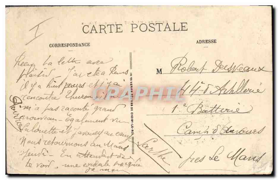 CPA Militaria Camp de Chalons Vue des tentes  — Rückseite