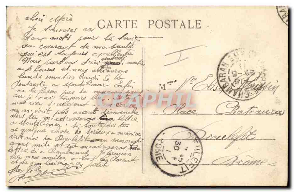 CPA Militaria Camp de Chambaran Fin de periode Preparatifs de depart  — Verso
