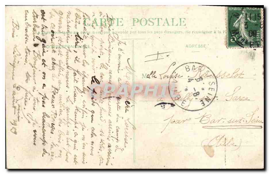La vie à Bois-l'Évêque — Perspective des tentes — F. Poirrot, éditeur, T. 1909 — Verso