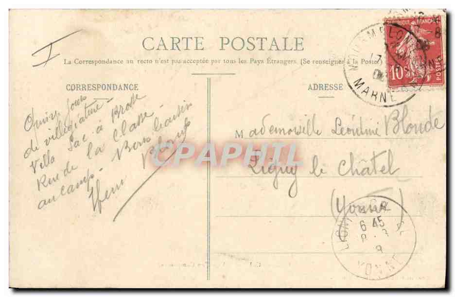 CPA Militaria Camp de Chalons Vue d'un campement  — Rückseite