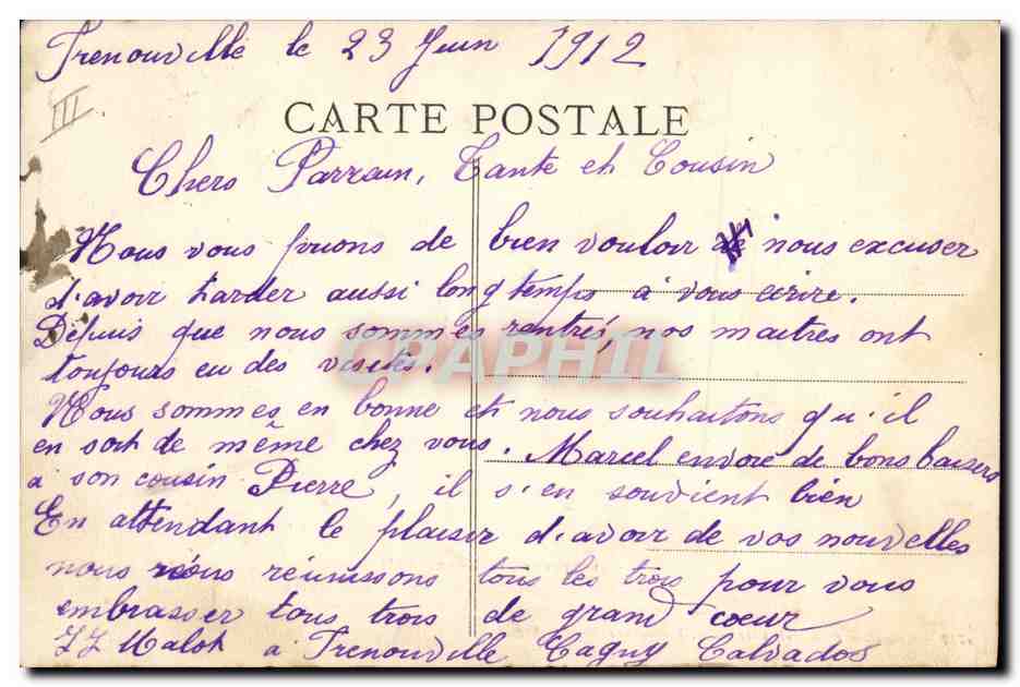 CPA Folklore Normandie Une noce en pays d'Auge Le baiser a la mariee  — Verso