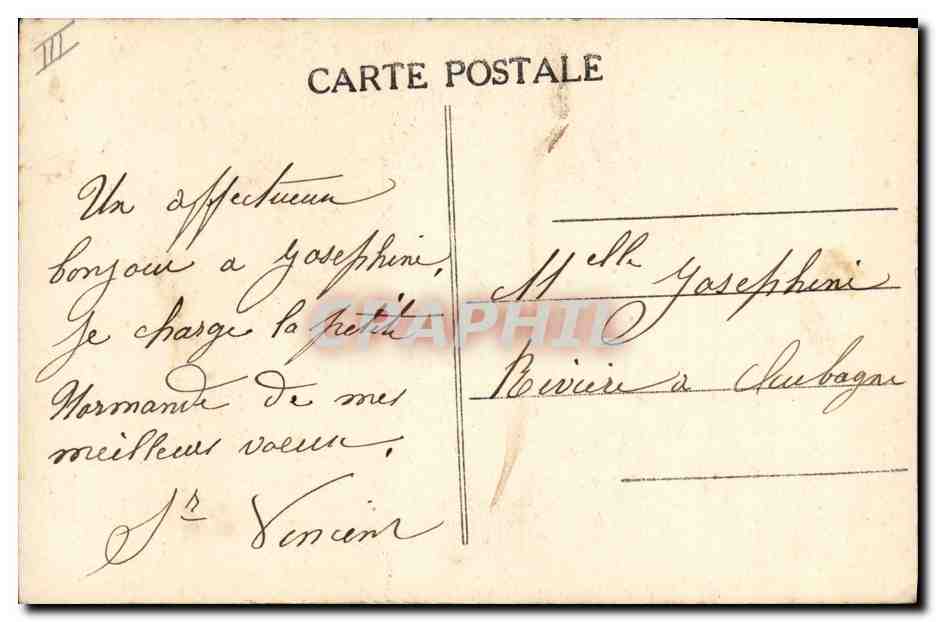 CPA Folklore Normandie Jeune mariee du pays d'Auge  — Verso