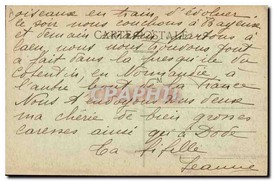 CPA Folklore Normandie Femme — Verso