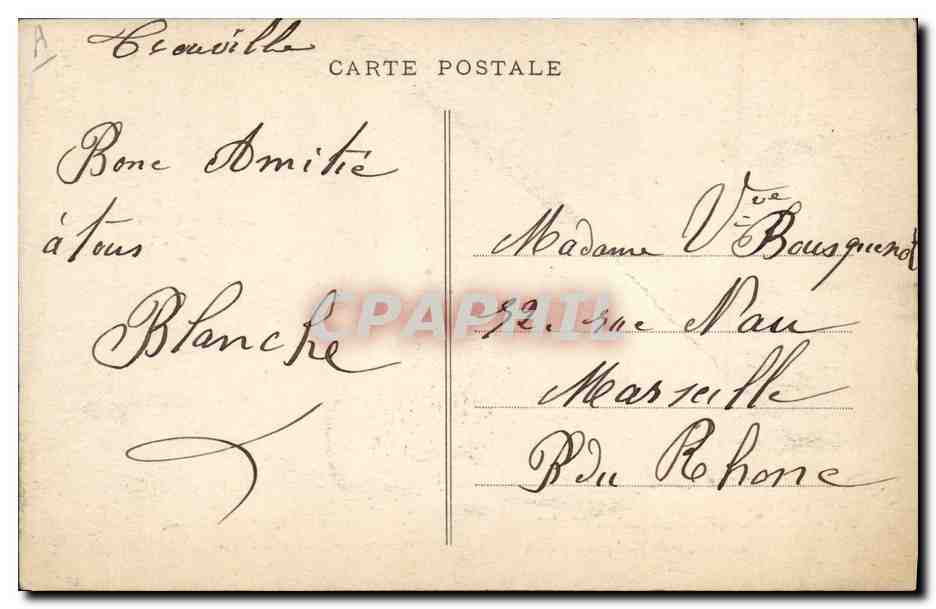 CPA Folklore Normandie Ane Mule  — Verso