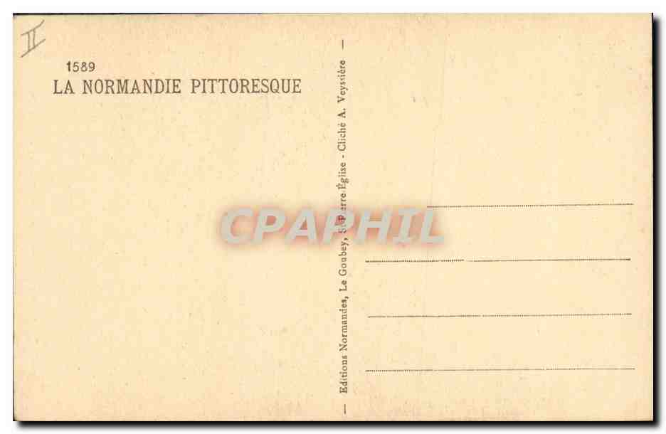 CPA Folklore Normandie Femme Ane Mule  — Verso