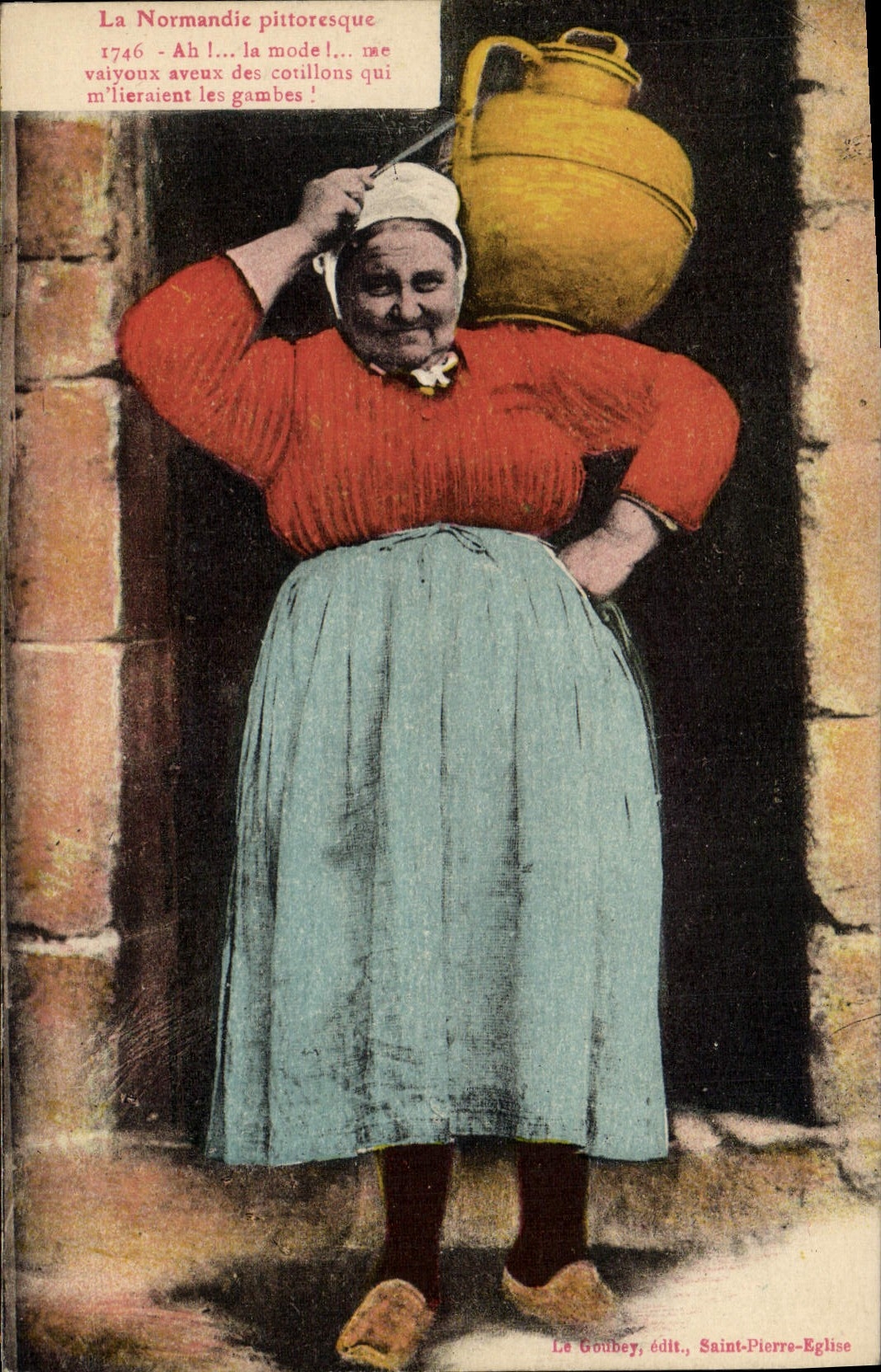 CPA Folklore Normandie Femme
