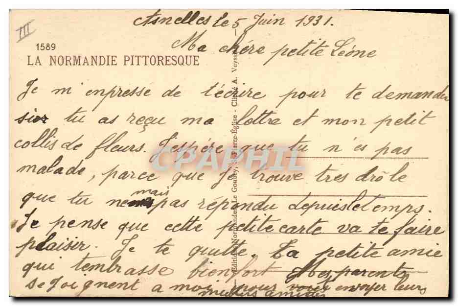 CPA Folklore Femme ane Mule Normandie — Rückseite