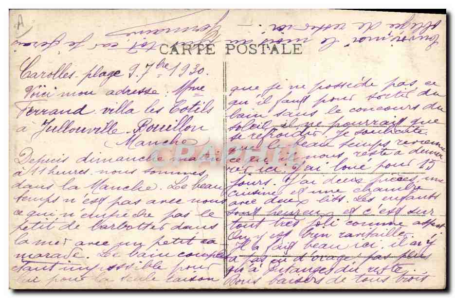 CPA Folklore Femme Normandie — Verso