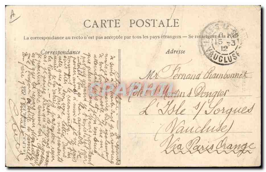CPA Folklore Normandie Cherbourg  — Verso