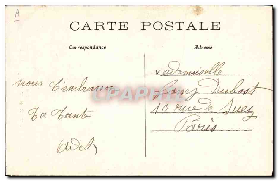 CPA Folklore Le Treport Vent debout  — Verso