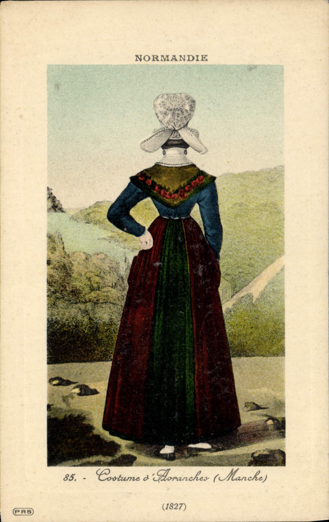 CPA Folklore Normandie Costume d'Avranches 