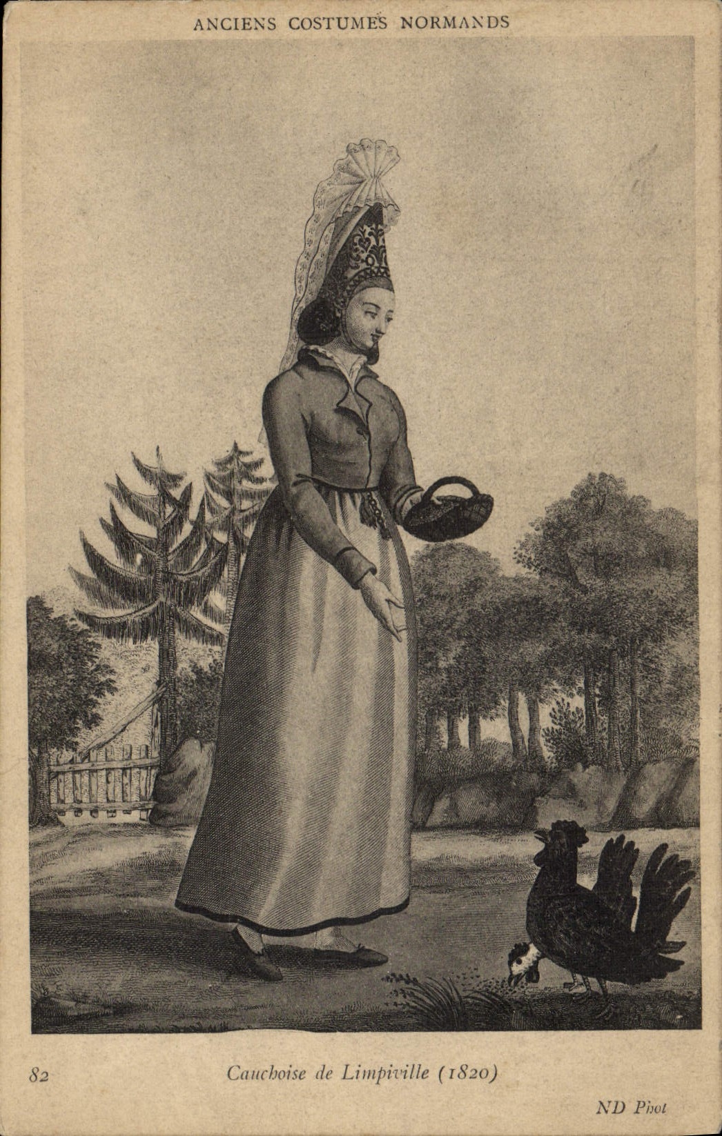 CPA Folklore Normandie Cauchoise de Limpiville 1820