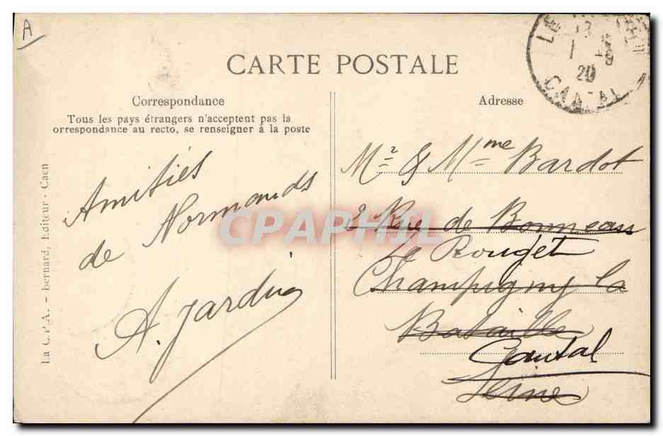 CPA Folklore Normandie Servante de Fecamp  — Verso