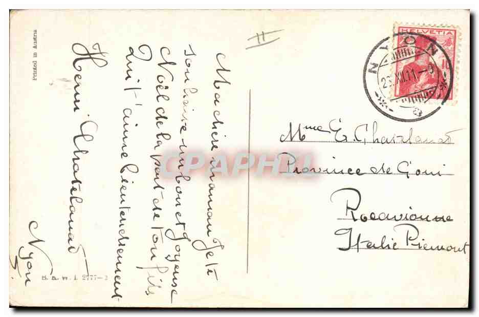 CPA Lutin Fantaisie Noel — Rückseite