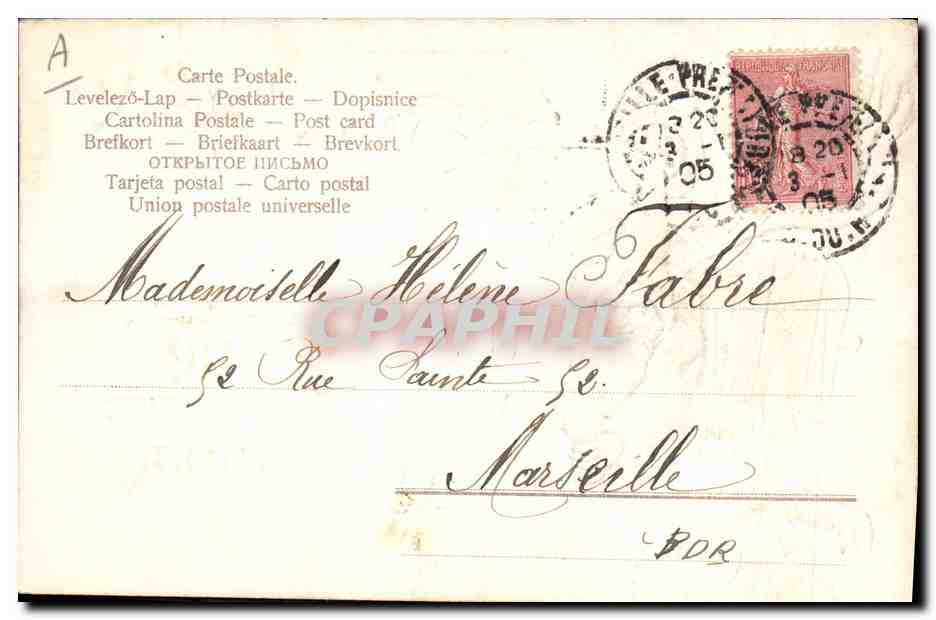 Sujet : Bonne année — éditeur : Carte Postale — n° de série : A — Verso