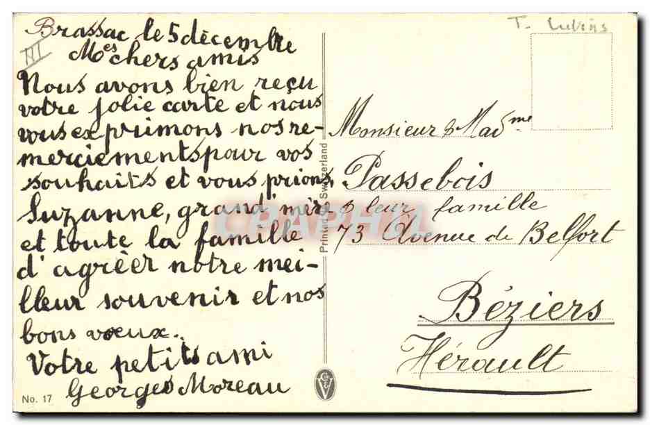 Enfants avec des fleurs rouges — illustration — CPAPHIL — Verso