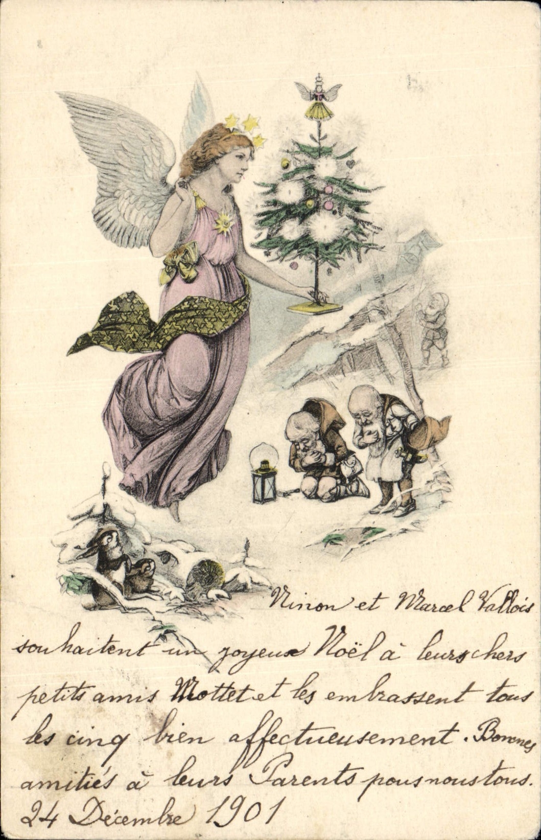 Ange et lutins — Noël — éditeur Marcel Vallois, n°8