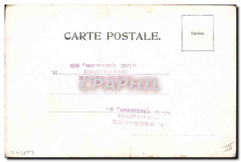 Deux nains dans un jardin — un monte une échelle pour installer une niche à oiseaux, l'autre fume une pipe — éditeur Nr. 544 — Reverso