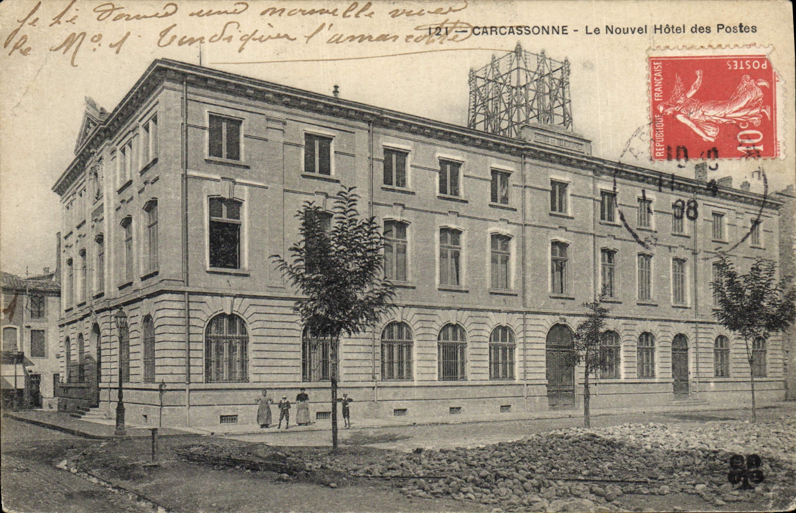 CPA Carcassonne Le nouvel Hotel des Postes 