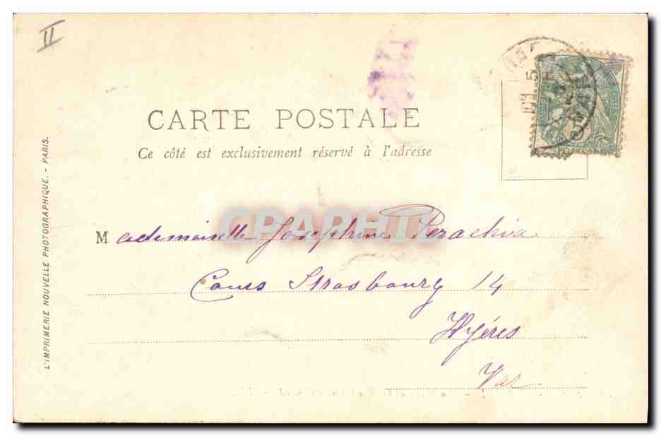 CPA Hotel des Postes Saint Raphael La poste et la rue Charles Gounod  — Rückseite