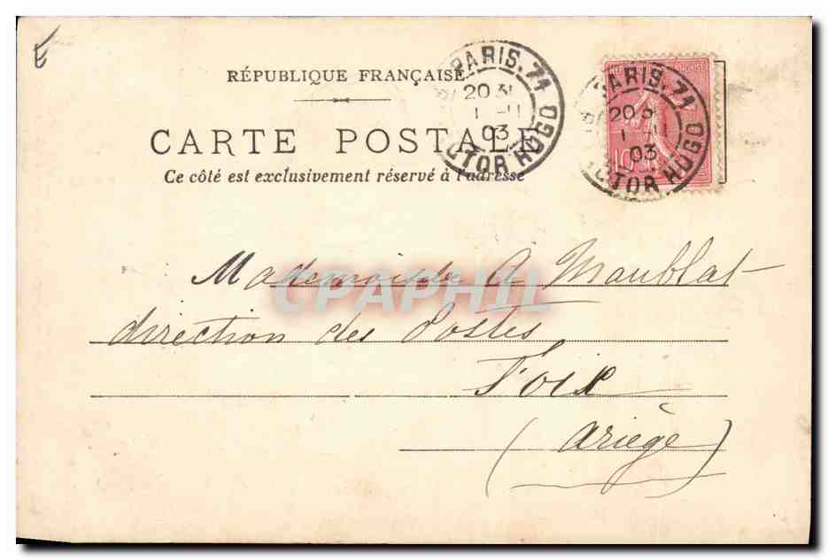 Diable vert avec trident — Carte postale humoristique — éditeur non visible — Reverso