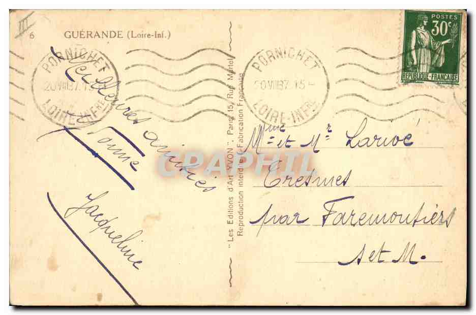 CPA Moulin a vent Moulin du Cremeur ou moulin du diable — Verso