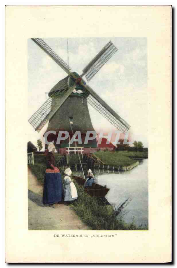 CPA Moulin a vent De Watermolen Volendam 
