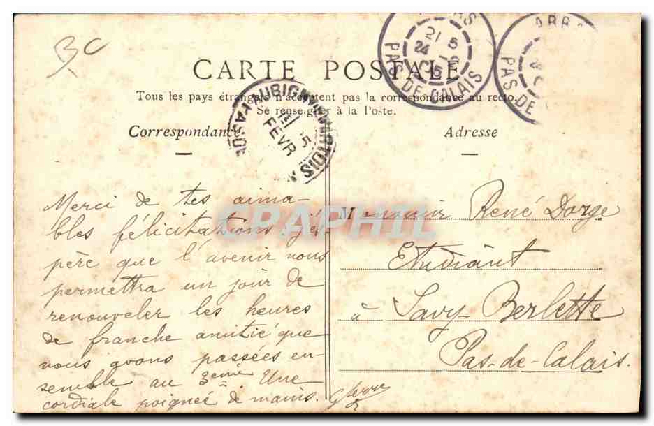 Environ d'ARRAS — Le Moulin d'Achicourt — B. D., Roubaix. — Reverso