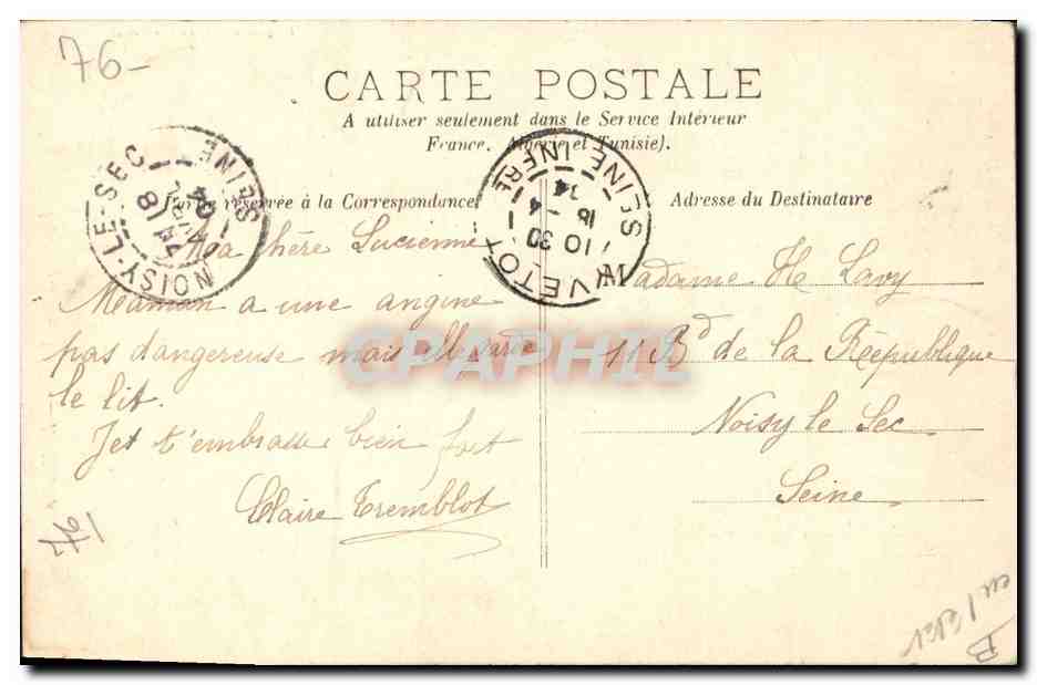 Ectot-les-Auxons — Le Moulin — Éditeur non visible, n° de série non lisible — Verso
