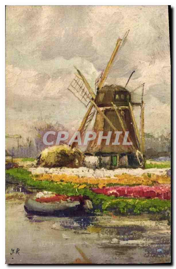 Moulin à vent — Paysage aux tulipes — STF, n° 480