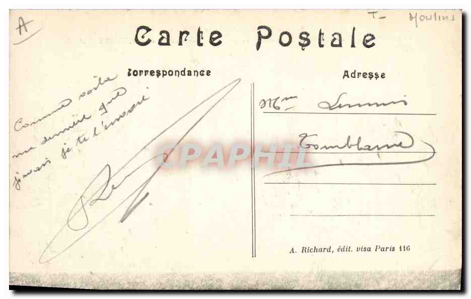 Le Moulin de Bouvigny — La Grande Guerre 1914-15 — A. Richard, édit. visa Paris 116 — Reverso